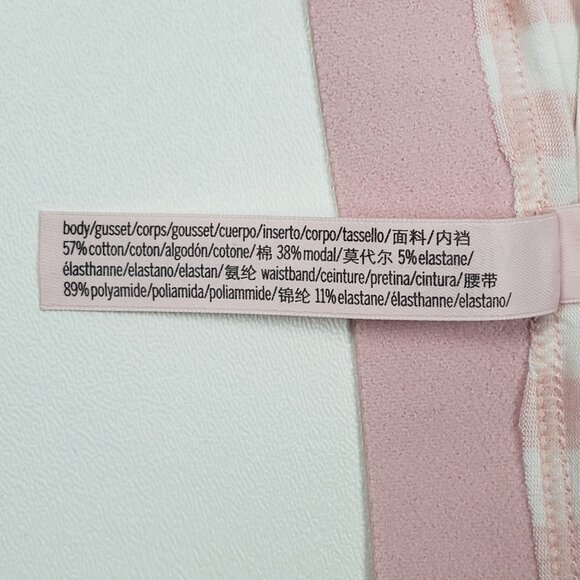 Victoria's Secret Shine Patch Thong Panty Womens Medium VS Signature Pink Stripe - Picture 8 of 14